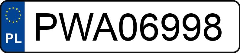 Numer rejestracyjny PWA 06998 posiada VOLKSWAGEN GOLF - PWA06998