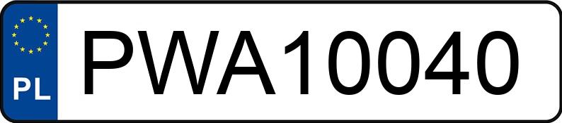 Numer rejestracyjny PWA 10040 posiada HONDA CR-V - PWA10040