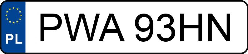 Numer rejestracyjny PWA 93HN posiada FORD  - PWA93HN