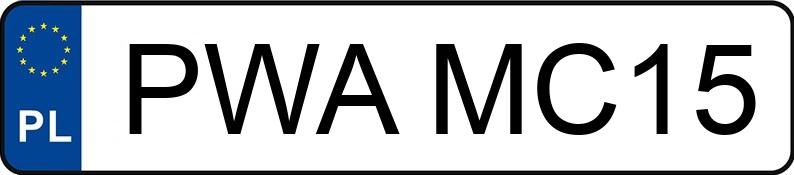 Il numero di registrazione PWA MC15 ha SEAT Toledo 1.6 MR`05 E4 5P2 Reference - PWAMC15