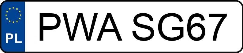 Numer rejestracyjny PWA SG67 posiada FORD FIESTA 1.3 KAT - PWASG67