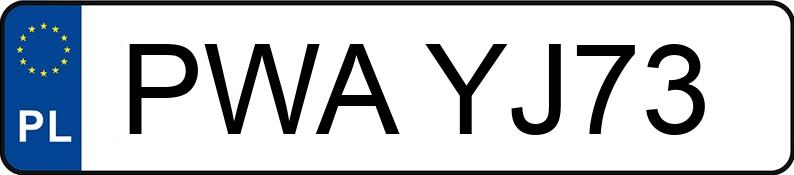 Numer rejestracyjny PWA YJ73 posiada AUDI A4 - PWAYJ73