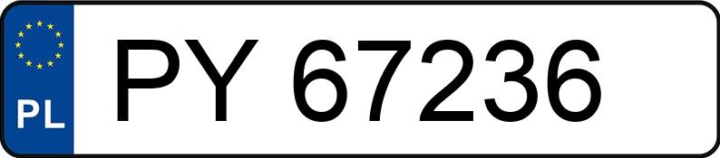 Numer rejestracyjny PY 67236 posiada TOYOTA COROLLA ZE1EE(EU,M) - PY67236