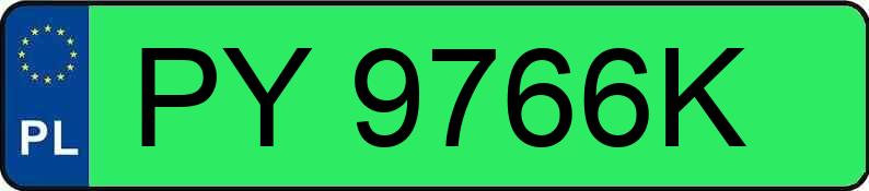 Numer rejestracyjny PY 9766K posiada MINI COOPER E - PY9766K