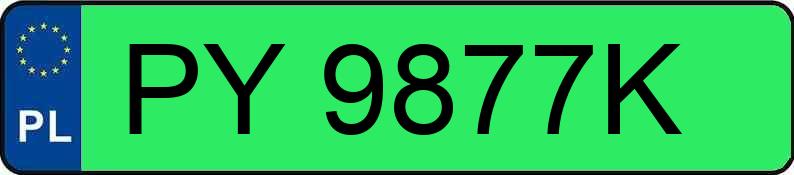 Numer rejestracyjny PY 9877K posiada FIAT PANDA - PY9877K