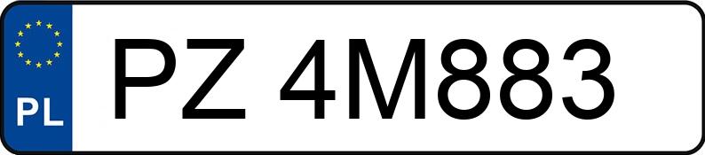 Numer rejestracyjny PZ 4M883 posiada BMW  - PZ4M883
