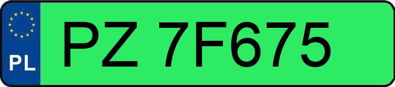 Numer rejestracyjny PZ 7F675 posiada DACIA SPRING - PZ7F675