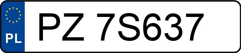 Numer rejestracyjny PZ 7S637 posiada MAZDA 3 - PZ7S637