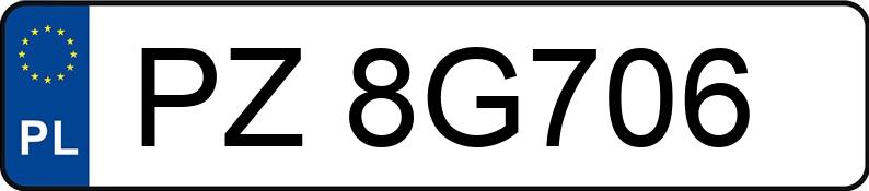 Numer rejestracyjny PZ 8G706 posiada BMW 525 Diesel DPF MR`07 E4 E60 525 Diesel DPF MR`07 E4 E60 - PZ8G706