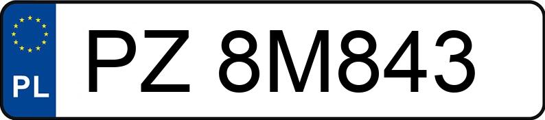 Numer rejestracyjny PZ 8M843 posiada AUDI A6 - PZ8M843