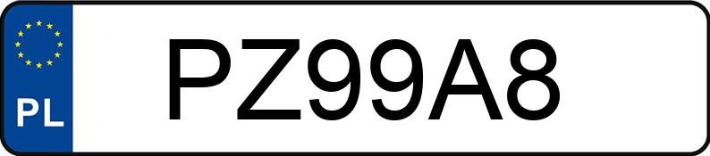 Numer rejestracyjny PZ 99A8 posiada PIAGGIO / VESPA Skutery od 50 GTS 125 Super - PZ99A8
