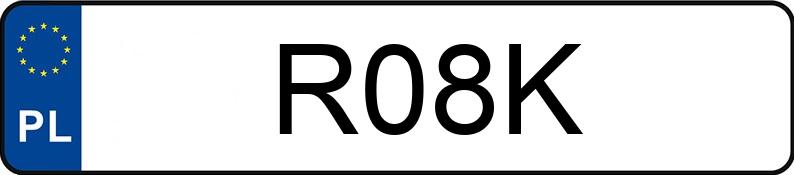 Numer rejestracyjny R08K posiada HONDA INTEGRA