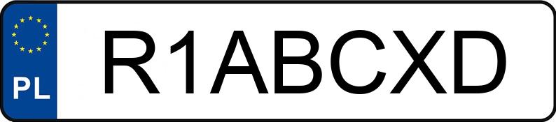 Numer rejestracyjny R1ABCXD posiada TOYOTA AYGO X AB7(JP)