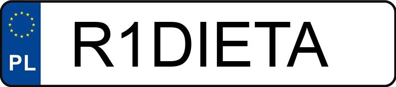 Numer rejestracyjny R1DIETA posiada TOYOTA 86