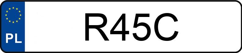 Numer rejestracyjny R45C posiada FORD MUSTANG