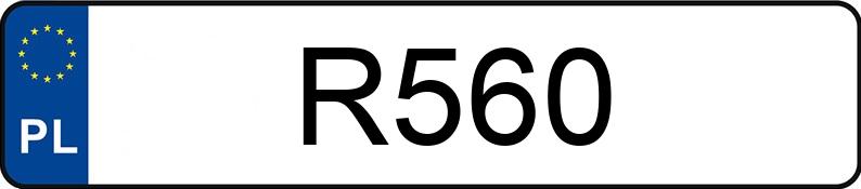 Numer rejestracyjny R560 posiada MERCEDES-BENZ 560