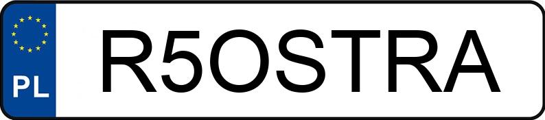 Numer rejestracyjny R5OSTRA posiada AUDI A1 Sportback 30 TFSI MR`19 E6 8X A1 Sportback 30 TFSI MR`19 E6 8X