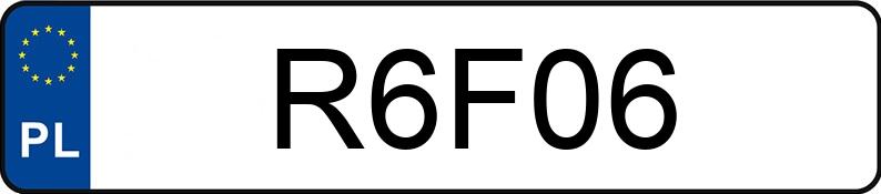 Numer rejestracyjny R6F06 posiada BMW 335i MR`12 E5 F30