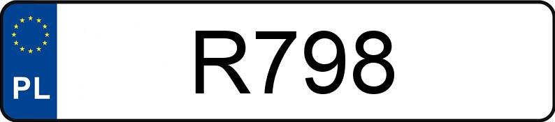 Numer rejestracyjny R798 posiada CHEVROLET CORVETTE 5.7