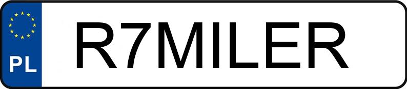 Numer rejestracyjny R7MILER posiada BMW 3 Numer rejestracyjny R7MILER posiada BMW 3