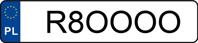 Numer rejestracyjny R8OOOO posiada AUDI A8