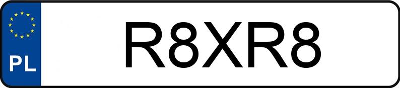Numer rejestracyjny R8XR8 posiada AUDI R8 COUPE