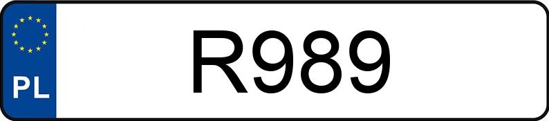 Numer rejestracyjny R989 posiada DODGE CHARGER