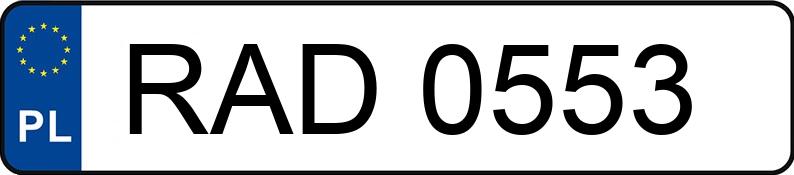 Numer rejestracyjny RAD 0553 posiada TRABANT 601 - RAD0553