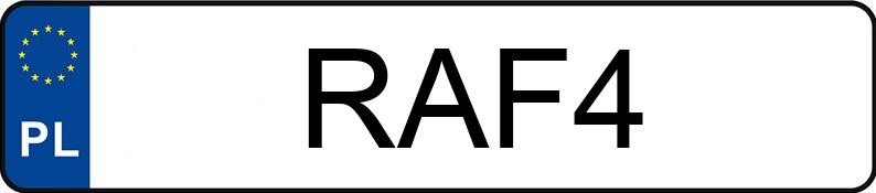 Numer rejestracyjny RAF 4 posiada FIAT 500 ABARTH - RAF4