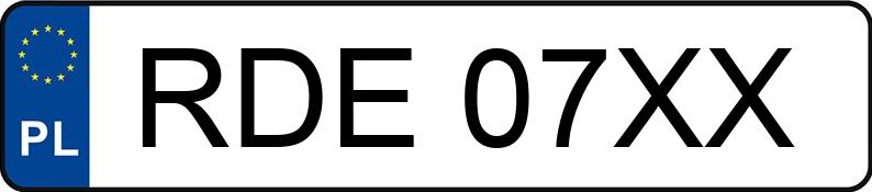 Numer rejestracyjny RDE 07XX posiada OPEL VECTRA 1,6 KAT - RDE07XX