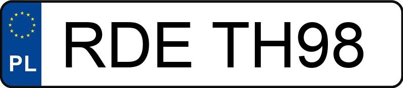 Numer rejestracyjny RDE TH98 posiada AUDI A3 1.6 KAT - RDETH98