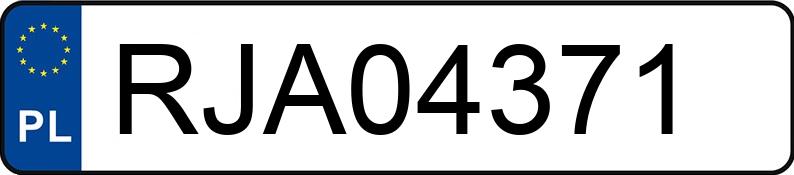 Numer rejestracyjny RJA 04371 posiada VOLKSWAGEN GOLF 1.3 KAT - RJA04371