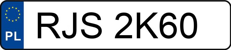 Numer rejestracyjny RJS 2K60 posiada PEUGEOT 307 SW 2.0 HDI MR`02 E3 307 SW 2.0 HDI MR`02 E3 - RJS2K60