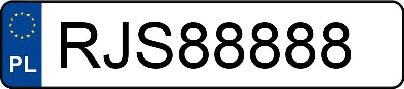 Numer rejestracyjny RJS 88888 posiada TOYOTA RAV4 - RJS88888