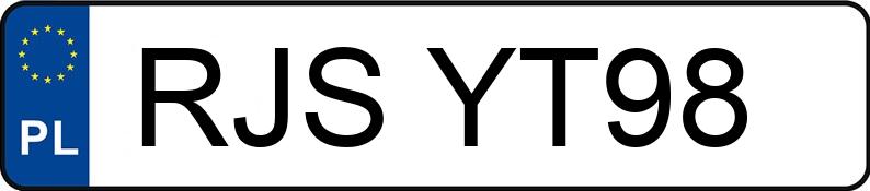 Numer rejestracyjny RJS YT98 posiada MITSUBISHI OUTLANDER - RJSYT98