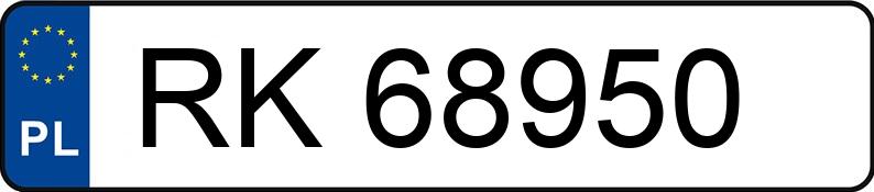 Numer rejestracyjny RK 68950 posiada FORD KUGA - RK68950