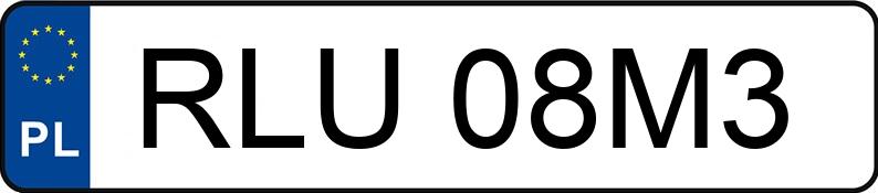 Numer rejestracyjny RLU 08M3 posiada AUDI A3 - RLU08M3 Numer rejestracyjny RLU 08M3 posiada AUDI A3 - RLU08M3