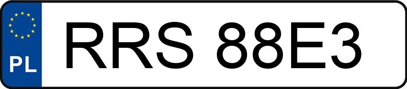 Numer rejestracyjny RRS 88E3 posiada SIMPA  - RRS88E3