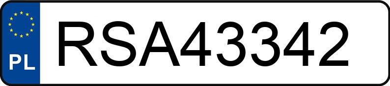 Numer rejestracyjny RSA 43342 posiada PEUGEOT 307 - RSA43342