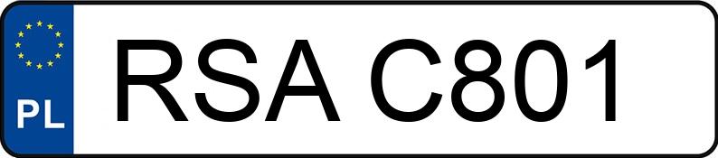 Numer rejestracyjny RSA C801 posiada FORD  - RSAC801