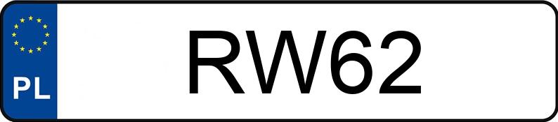 Numer rejestracyjny RW 62 posiada DODGE CHARGER - RW62