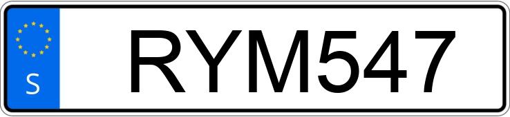 Numer rejestracyjny RYM547 posiada Volvo S80