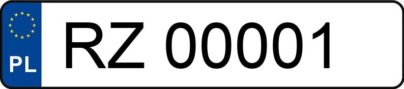 Numer rejestracyjny RZ 00001 posiada NISSAN PRIMERA - RZ00001