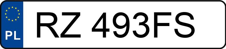 Numer rejestracyjny RZ 493FS posiada TOYOTA COROLLA ZE1HE(EU,M) - RZ493FS