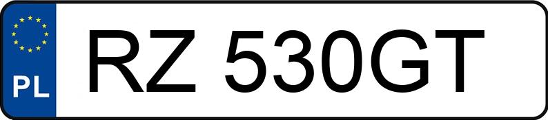 Numer rejestracyjny RZ 530GT posiada BMW 530I - RZ530GT