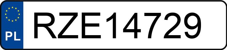 Numer rejestracyjny RZE 14729 posiada MERCEDES-BENZ E 230 - RZE14729