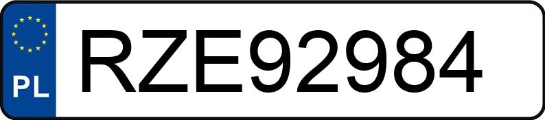 Numer rejestracyjny RZE 92984 posiada AUDI A6 - RZE92984