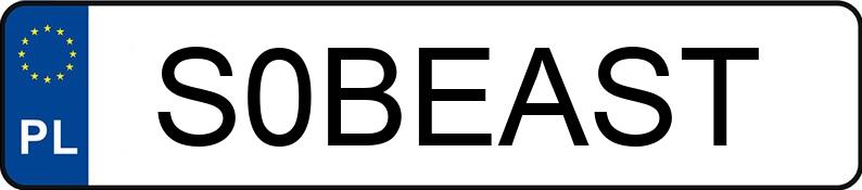 Numer rejestracyjny S0BEAST posiada AUDI RS 7 SPORTBACK