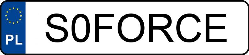 Numer rejestracyjny S0FORCE posiada FORD FOCUS