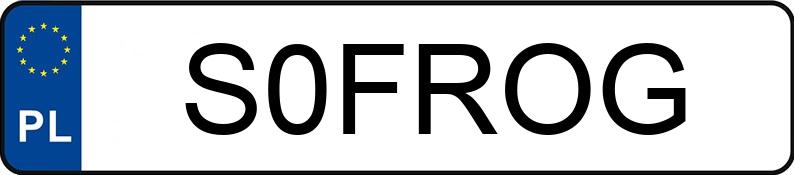 Numer rejestracyjny S0FROG posiada AUDI RS 6 AVANT